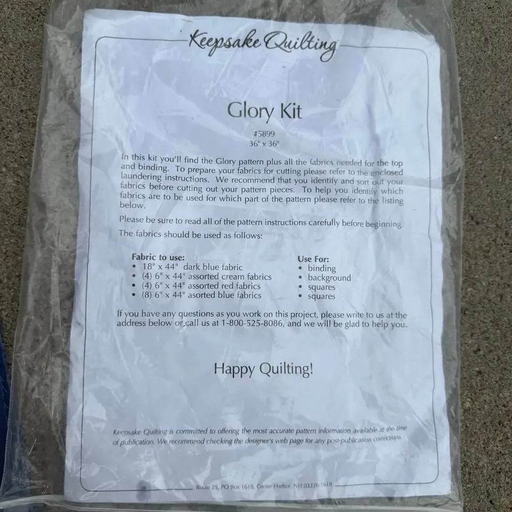 GLORY Easy Strip Cut Quilt Kit by Sandy Petsche for Maple Hill 36x36